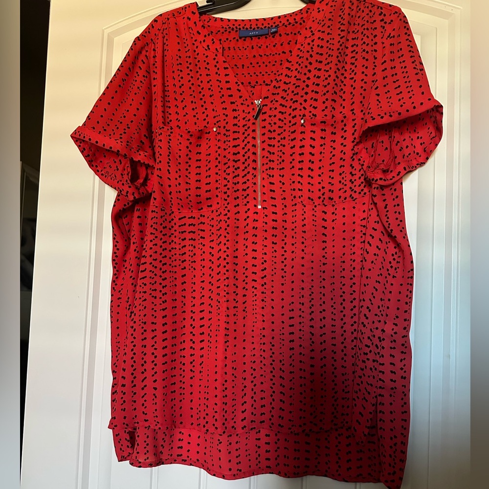 Red and black blouse